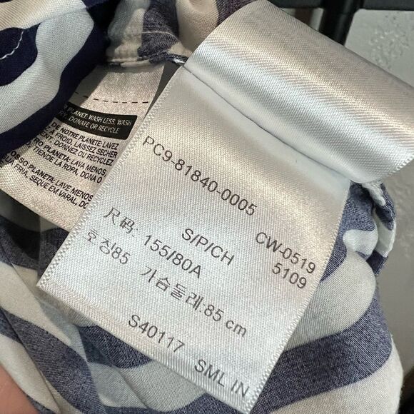 Levi’s blouse blue white stripes oversized size small - Picture 9 of 11